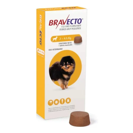 Bravecto Para Perro De 2 A 4.5 Kg - 112.5 Mg - Antipulgas y Garrapatas