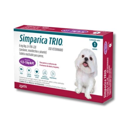 Simparica Trio 6mg 2.5 a 5 kg